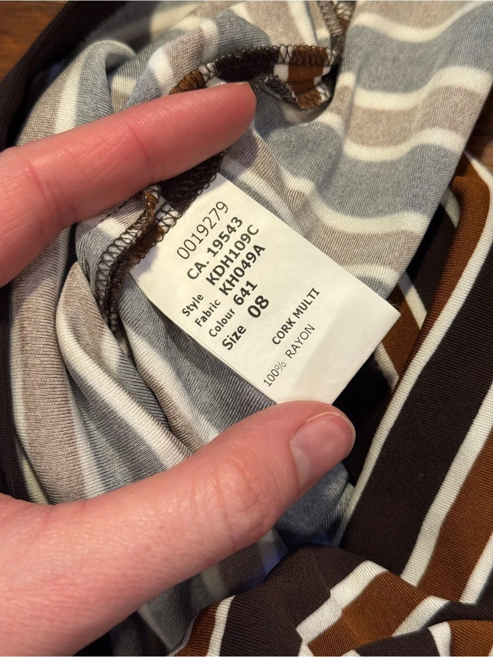 Michael Kors Brown and White Striped A-Line Skirt